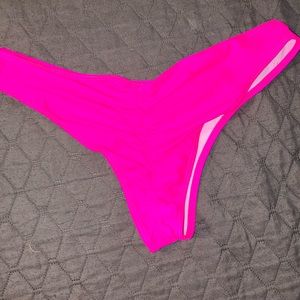 Neon pink cheeky bikini bottoms